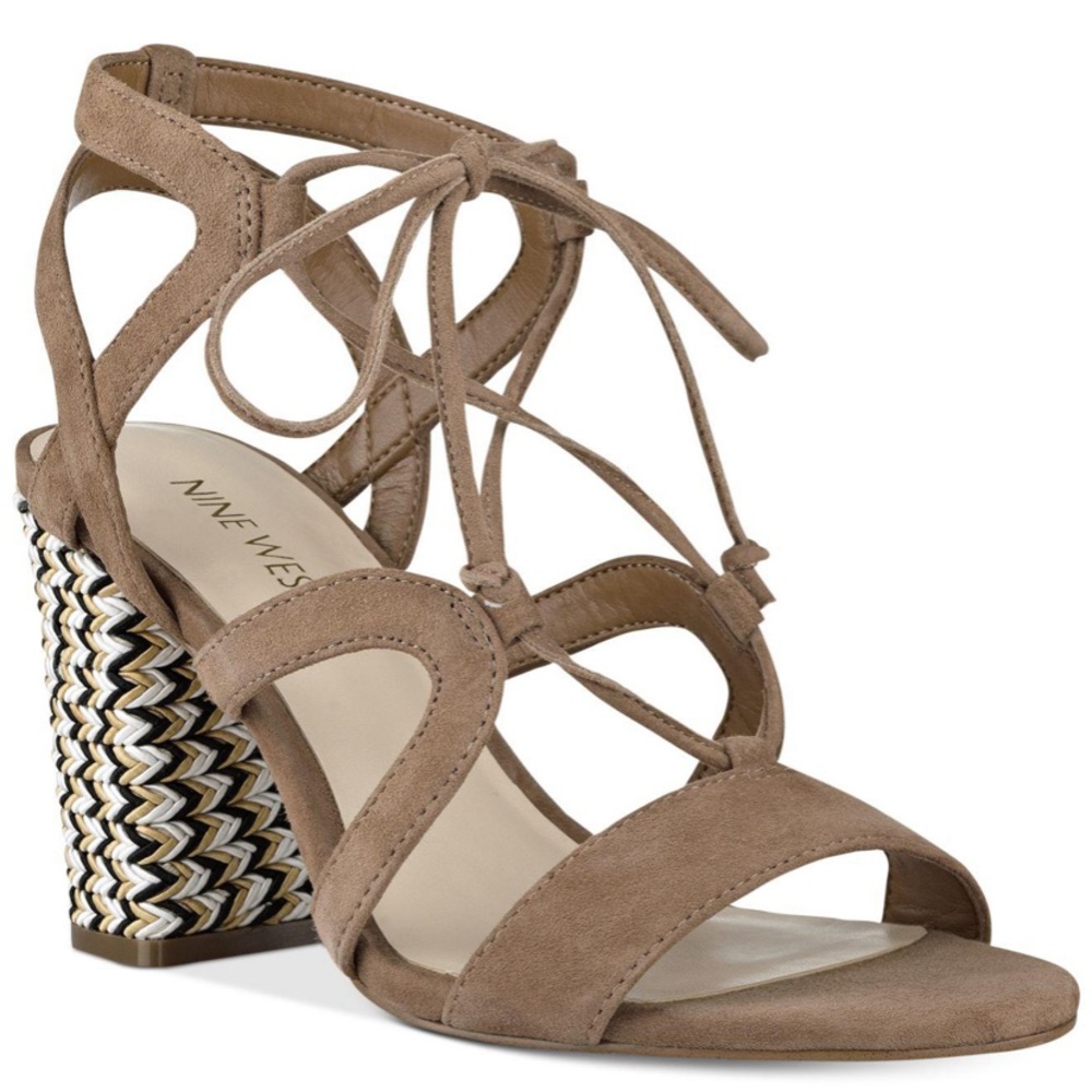 Nine West suede lace up block heel